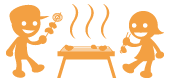 楽しいバーベキューのイラスト
